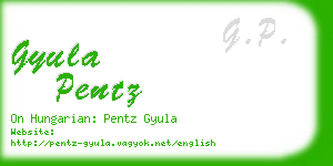 gyula pentz business card